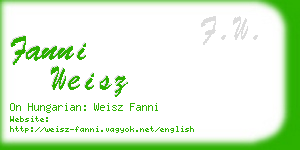 fanni weisz business card